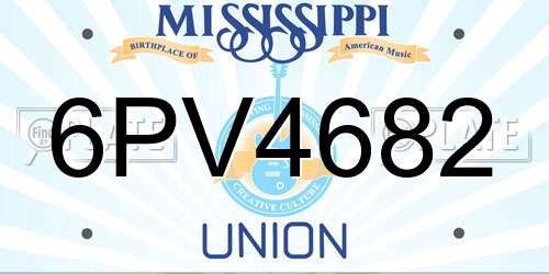 6PV4682 Mississippi License Plate