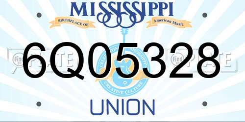 6Q05328 Mississippi License Plate