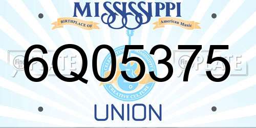 6Q05375 Mississippi License Plate