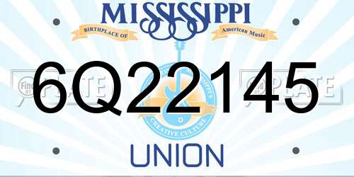 6Q22145 Mississippi License Plate