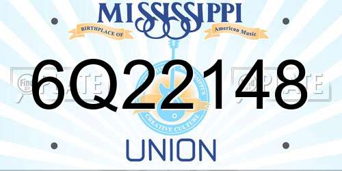 6Q22148 Mississippi License Plate