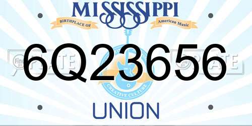 6Q23656 Mississippi License Plate