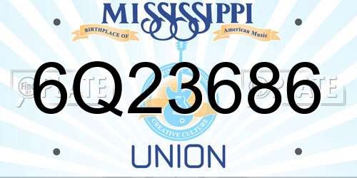 6Q23686 Mississippi License Plate