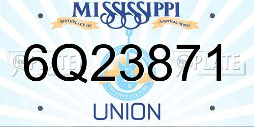 6Q23871 Mississippi License Plate