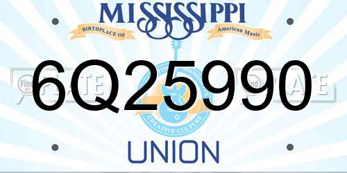 6Q25990 Mississippi License Plate