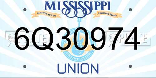 6Q30974 Mississippi License Plate