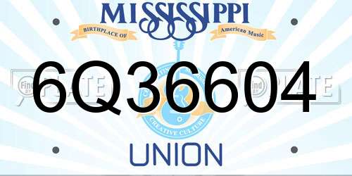 6Q36604 Mississippi License Plate