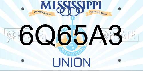 6Q65A3 Mississippi License Plate