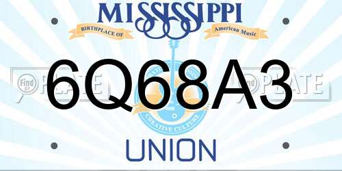 6Q68A3 Mississippi License Plate