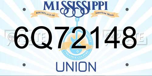 6Q72148 Mississippi License Plate