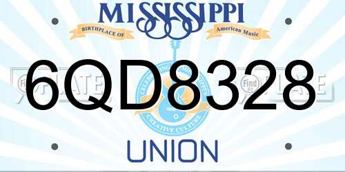 6QD8328 Mississippi License Plate