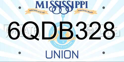 6QDB328 Mississippi License Plate