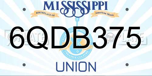 6QDB375 Mississippi License Plate