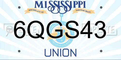 6QGS43 Mississippi License Plate
