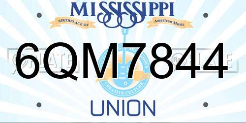 6QM7844 Mississippi License Plate