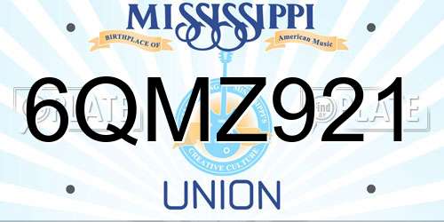6QMZ921 Mississippi License Plate