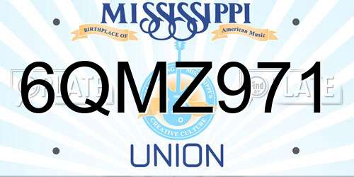 6QMZ971 Mississippi License Plate
