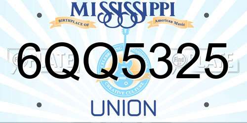 6QQ5325 Mississippi License Plate
