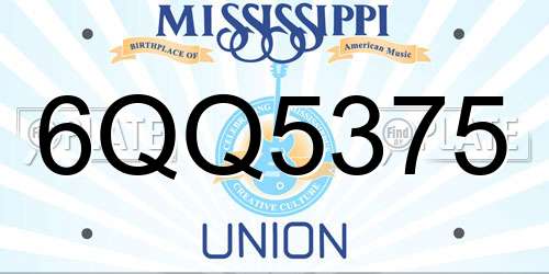 6QQ5375 Mississippi License Plate