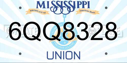 6QQ8328 Mississippi License Plate