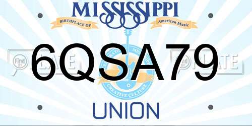 6QSA79 Mississippi License Plate