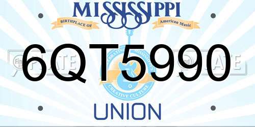 6QT5990 Mississippi License Plate