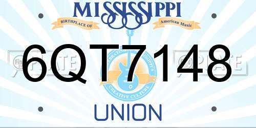6QT7148 Mississippi License Plate