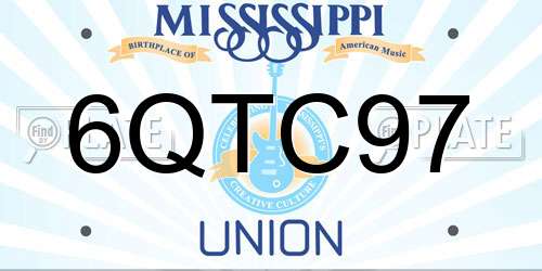 6QTC97 Mississippi License Plate