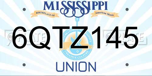 6QTZ145 Mississippi License Plate