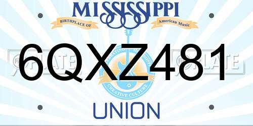 6QXZ481 Mississippi License Plate