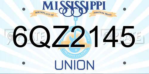 6QZ2145 Mississippi License Plate