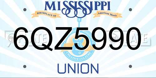6QZ5990 Mississippi License Plate