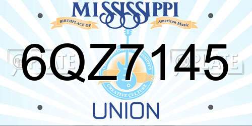 6QZ7145 Mississippi License Plate