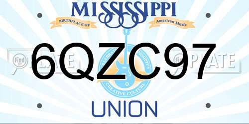 6QZC97 Mississippi License Plate