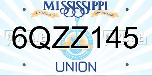 6QZZ145 Mississippi License Plate