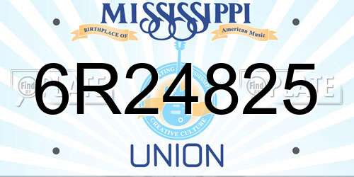 6R24825 Mississippi License Plate