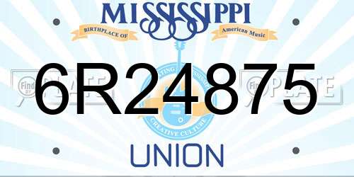 6R24875 Mississippi License Plate