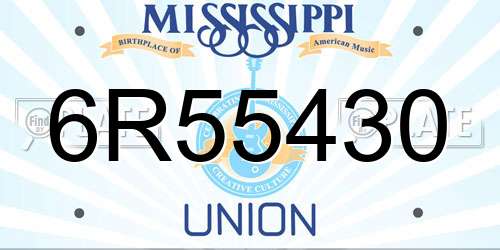 6R55430 Mississippi License Plate