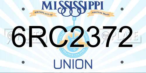 6RC2372 Mississippi License Plate