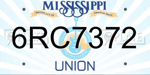 6RC7372 Mississippi License Plate