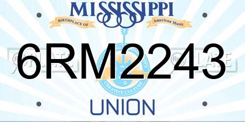 6RM2243 Mississippi License Plate