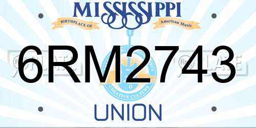 6RM2743 Mississippi License Plate