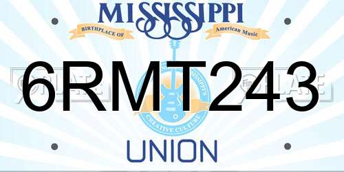 6RMT243 Mississippi License Plate