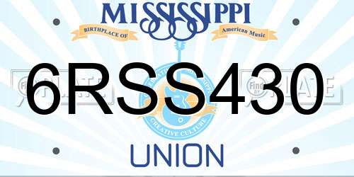 6RSS430 Mississippi License Plate