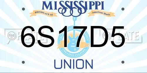 6S17D5 Mississippi License Plate