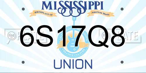6S17Q8 Mississippi License Plate