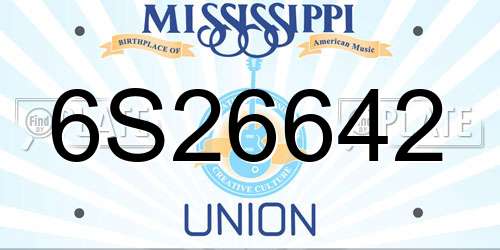 6S26642 Mississippi License Plate