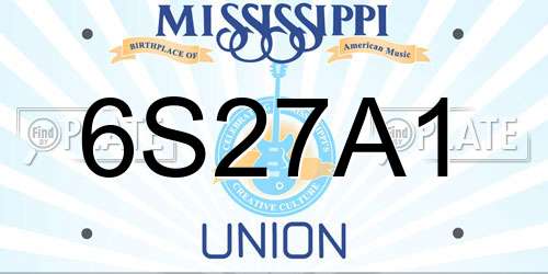 6S27A1 Mississippi License Plate