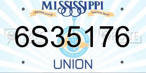 6S35176 Mississippi License Plate