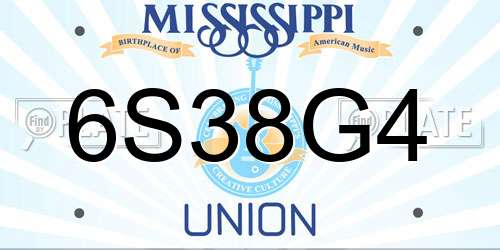 6S38G4 Mississippi License Plate
